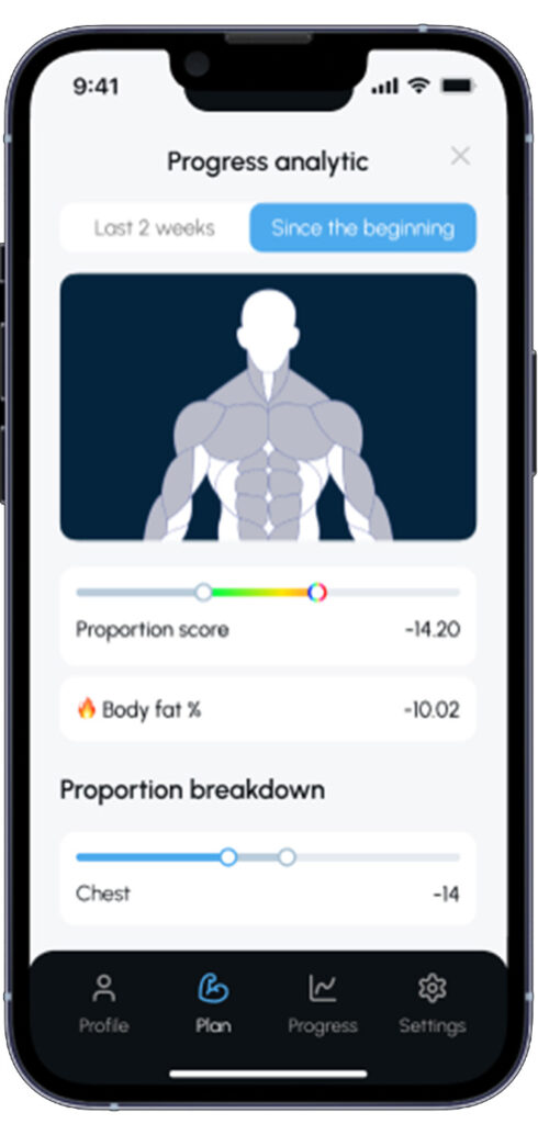 Progress analysis app screen